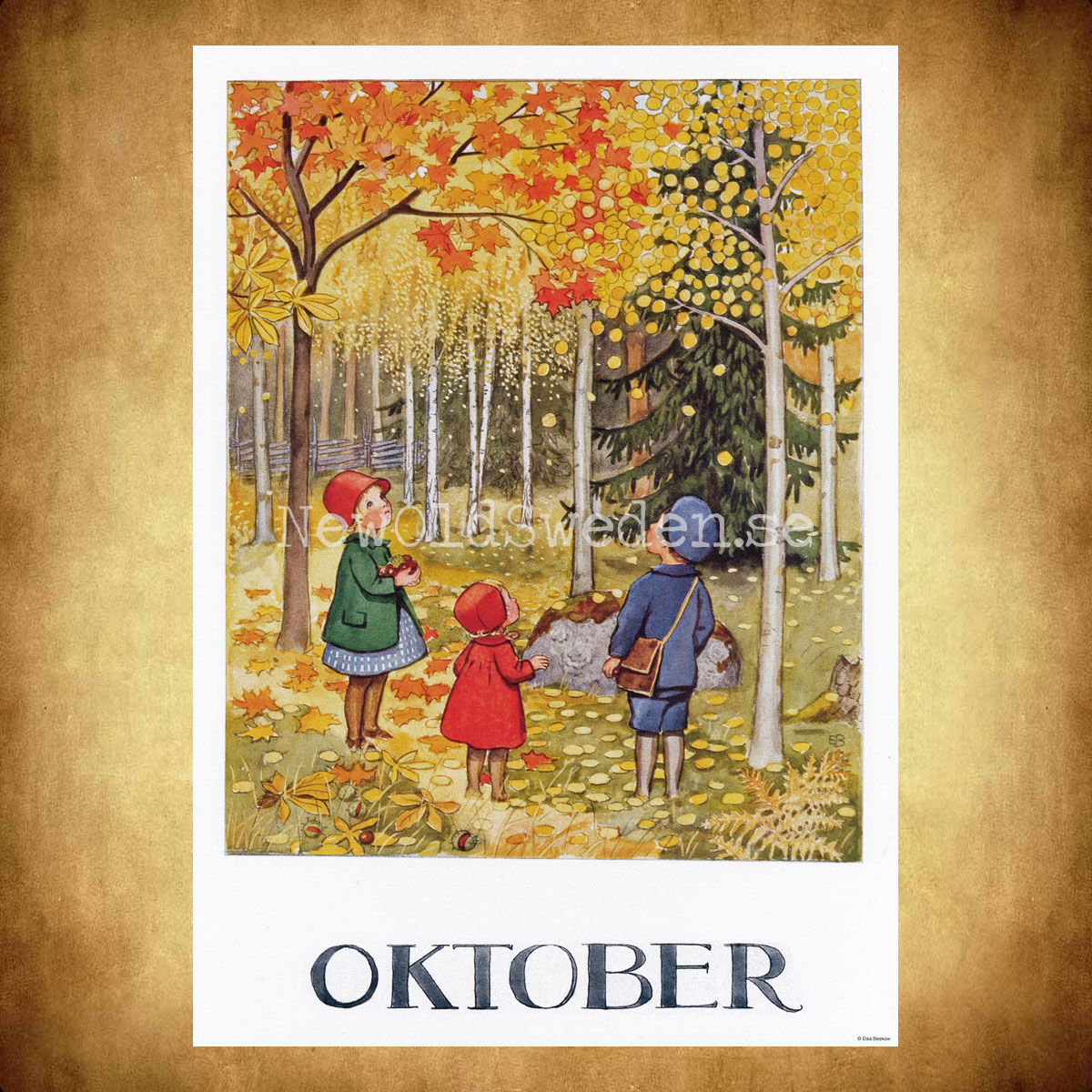 Oktober Elsa Beskow - Månadsbild A4 - BB02 - 2