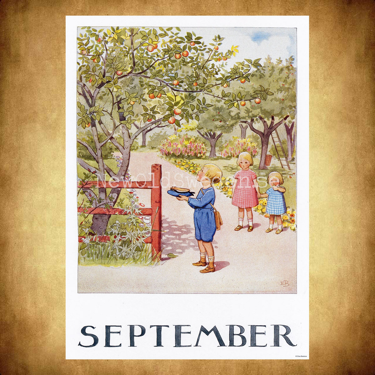 September Elsa Beskow - Månadsbild A4 - BB02 - 2