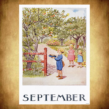 September Elsa Beskow - Månadsbild A4 - BB02