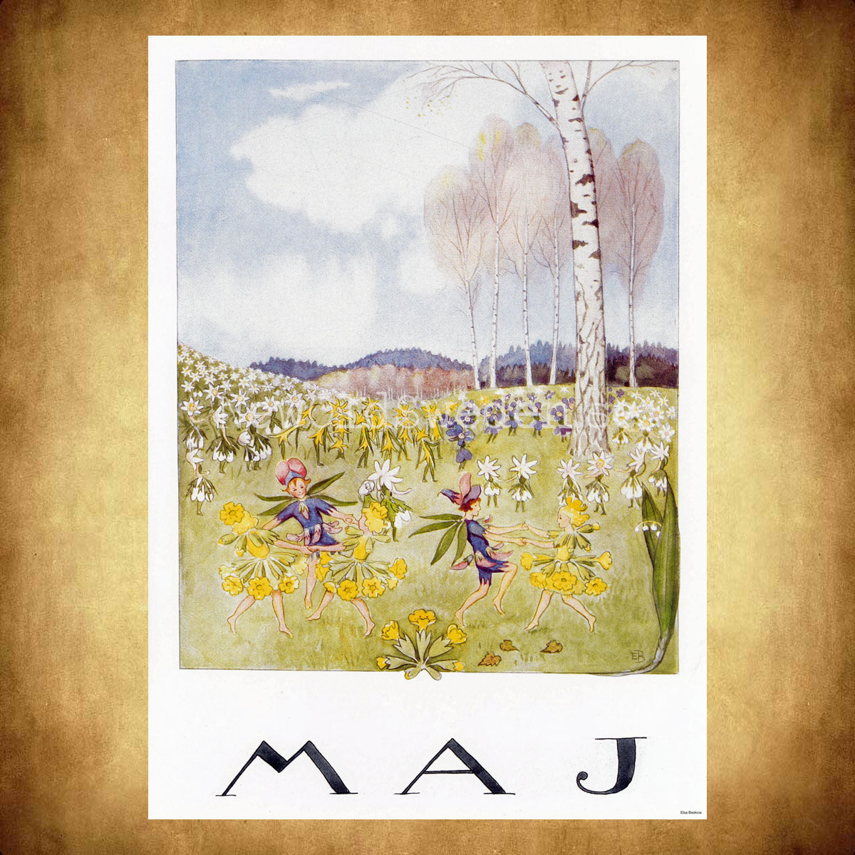 Maj Elsa Beskow - Månadsbild A4 - BB01 - 2