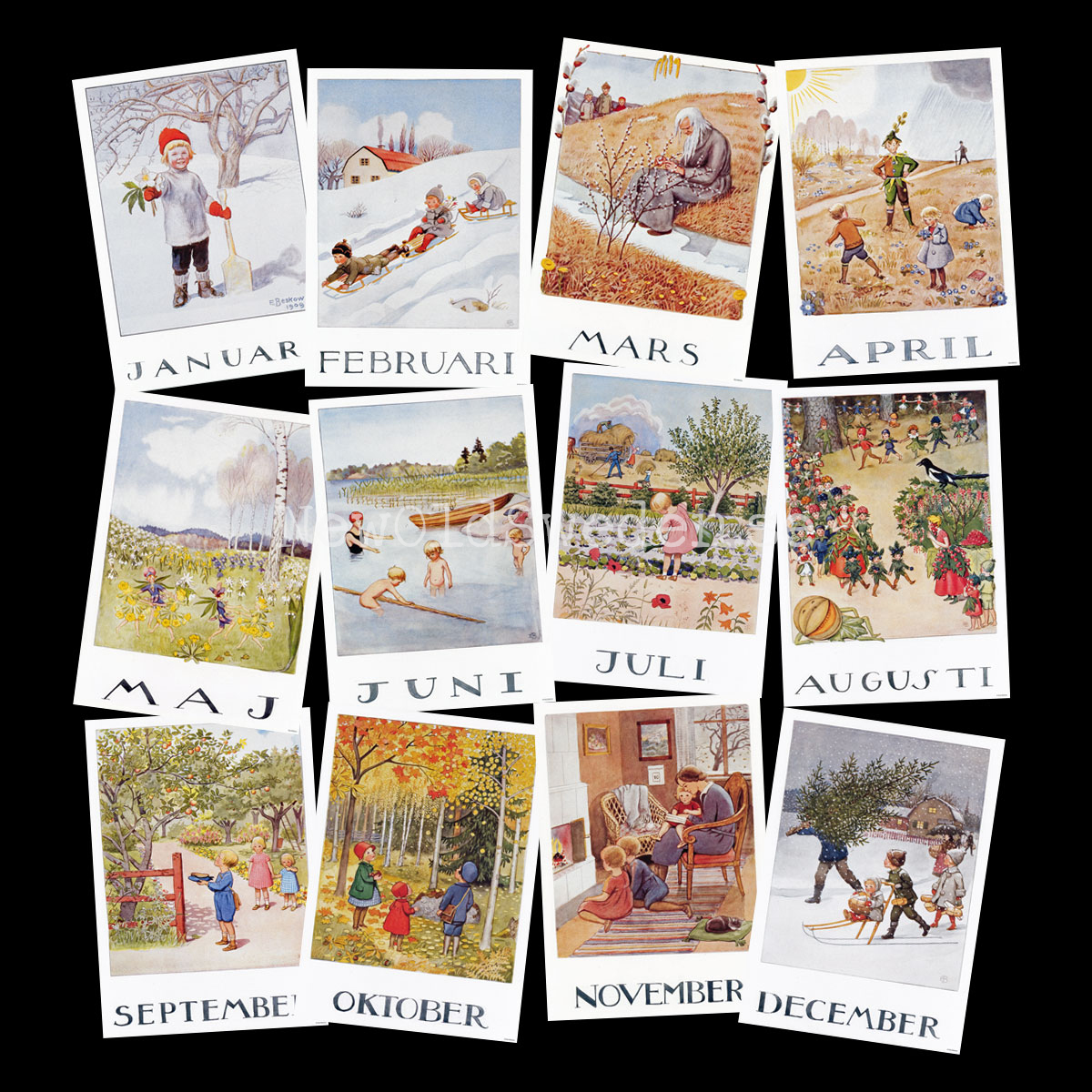 Mars Elsa Beskow - Månadsbild A4 - BB01 - 3