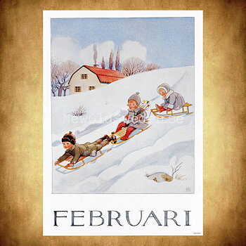 Februari Elsa Beskow - Månadsbild A4 - BB01