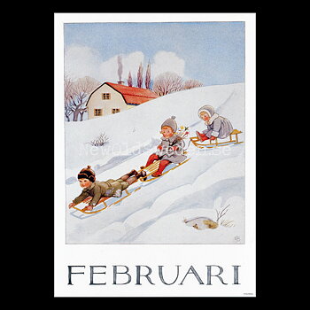 Februari Elsa Beskow - Månadsbild A4 - BB01