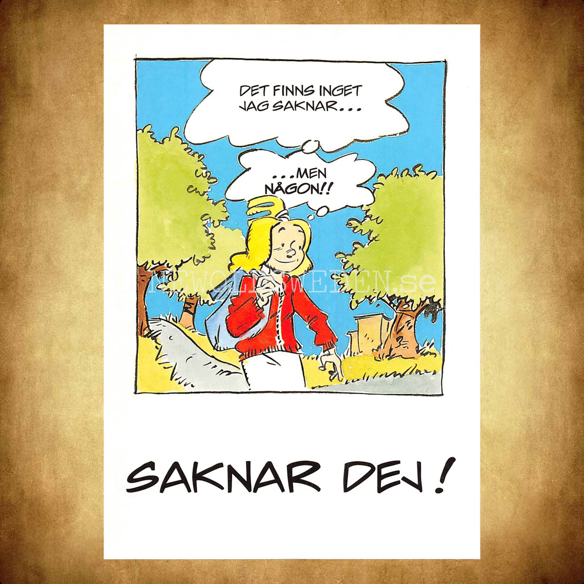 SAKNAR DEJ! No: 2 Eva och Adam - Johan Unenge Vykort - 150 - 2