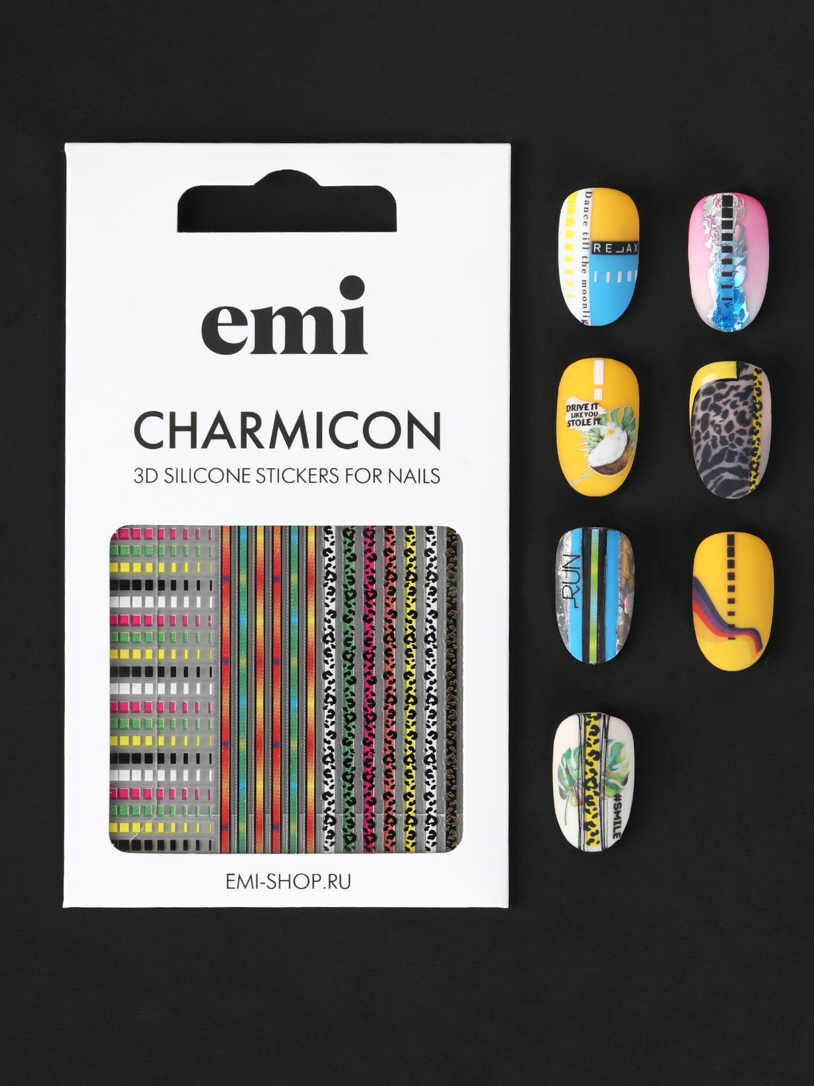 Charmicon 3D Silicone Stickers #206 Colored Lines - 2
