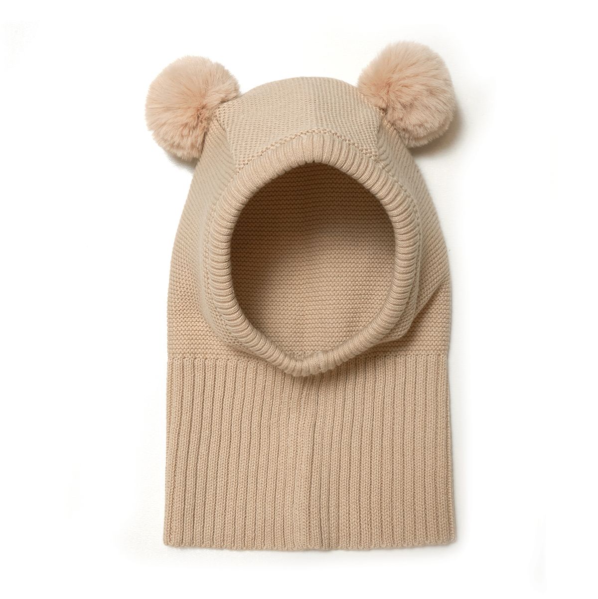 Huttelihut Knotty hut w/fakefur pom"s Camel