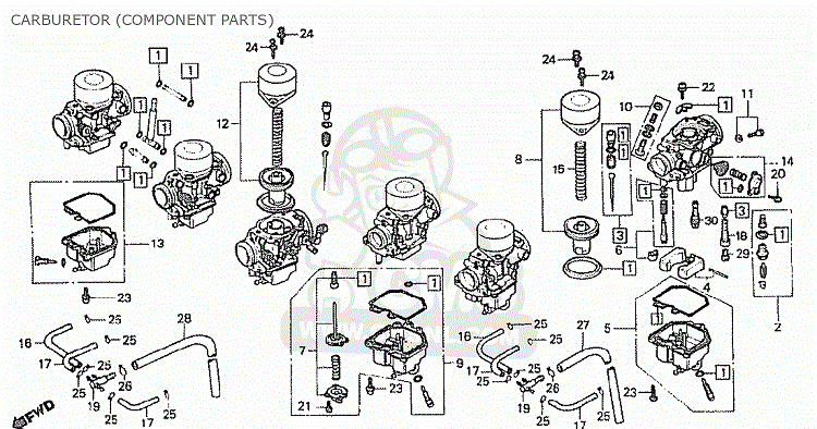 KH-1321NFR Repsatser 6 st till Förgasare Honda CBX1000 SC06 ProLink  - 2