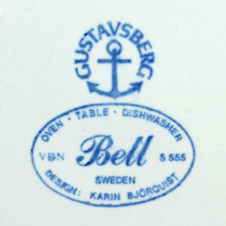 カリン・ビョールクイスト  Bellシリーズ 　ブルーフラワーのプレート 6枚  1980年 (21cm)