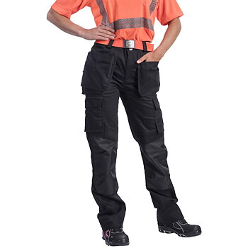 Byxor med spikfickor D108 svart stretch