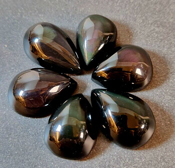 Regnbågs Obsidian Cabochon - Droppe