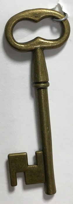 Nyckel Enkel 5,8cm Antikmässing