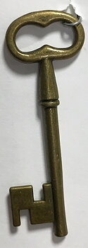 Nyckel Enkel 5,8cm Antikmässing