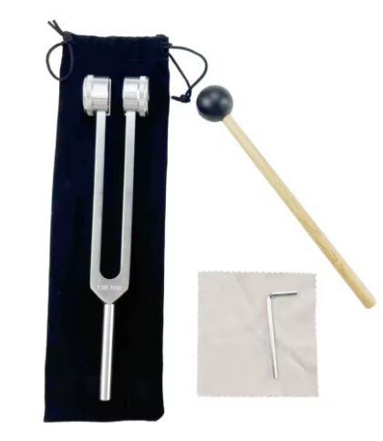 Stämgaffel med Ohm 136,10 Hz, inklusiv klubba