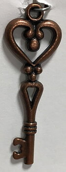 Nyckel Hjärta 4cm Koppar