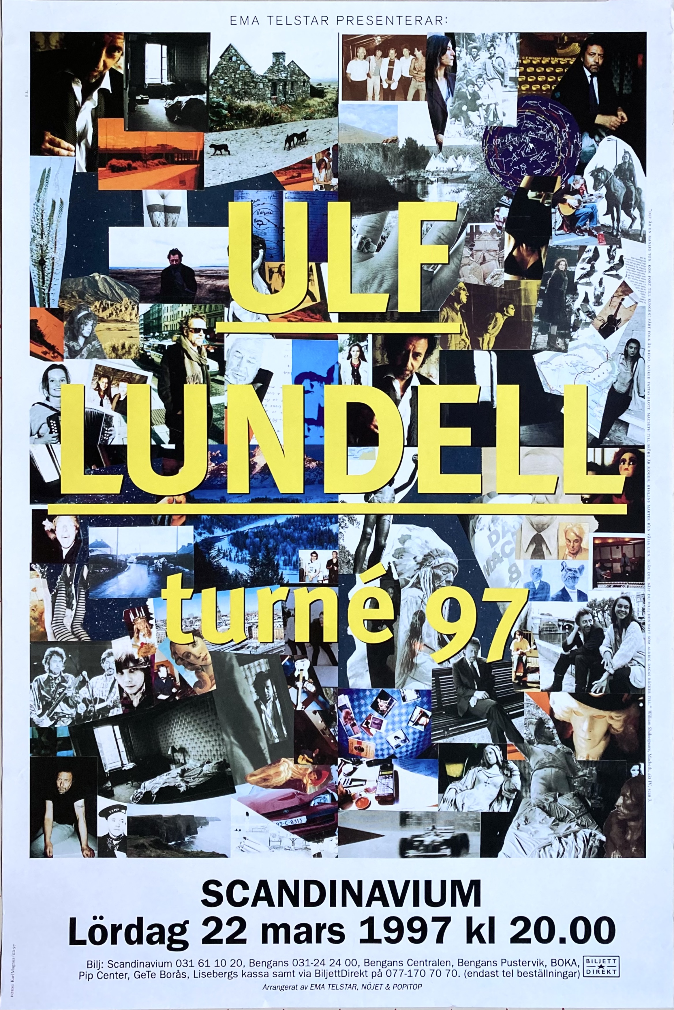 ULF LUNDELL - Gothenburg 22 Mar Concert poster (1997)