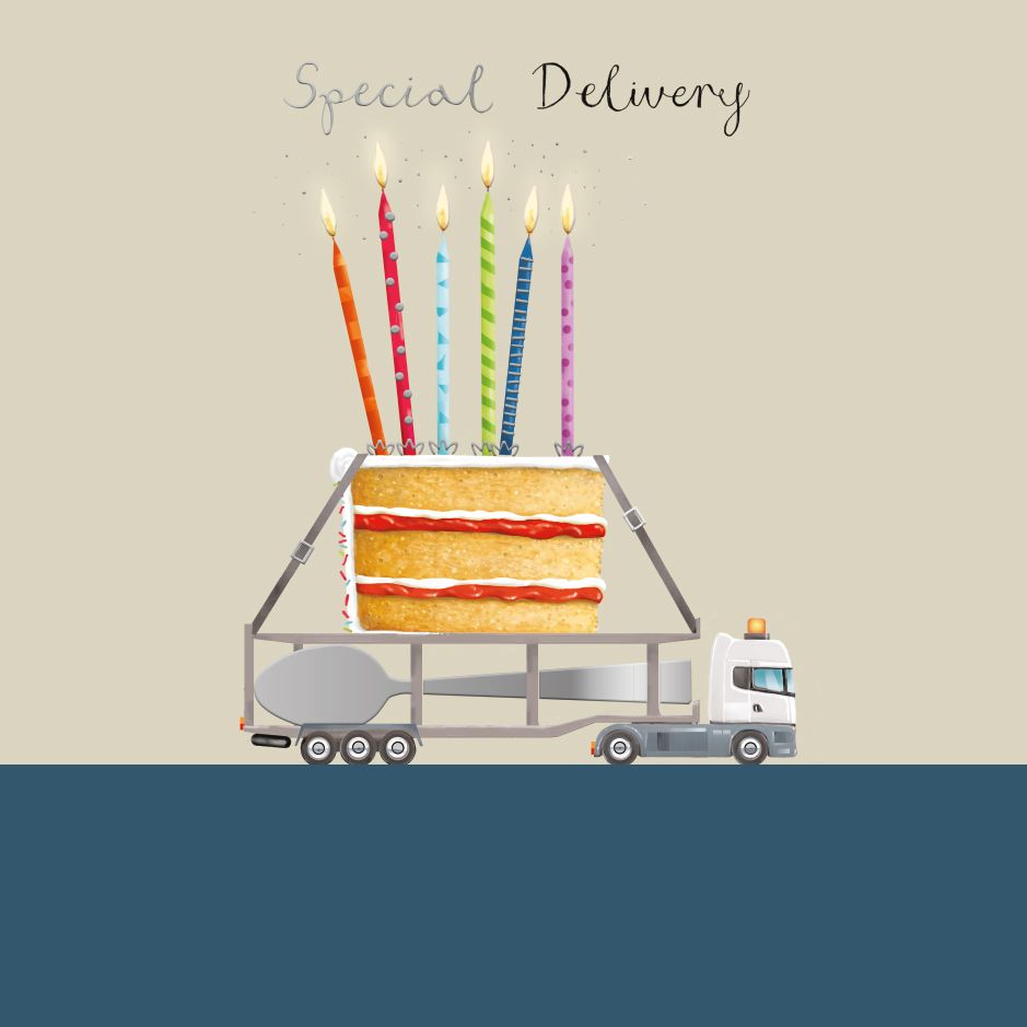 Truck with Birthday Cake, Greeting Card