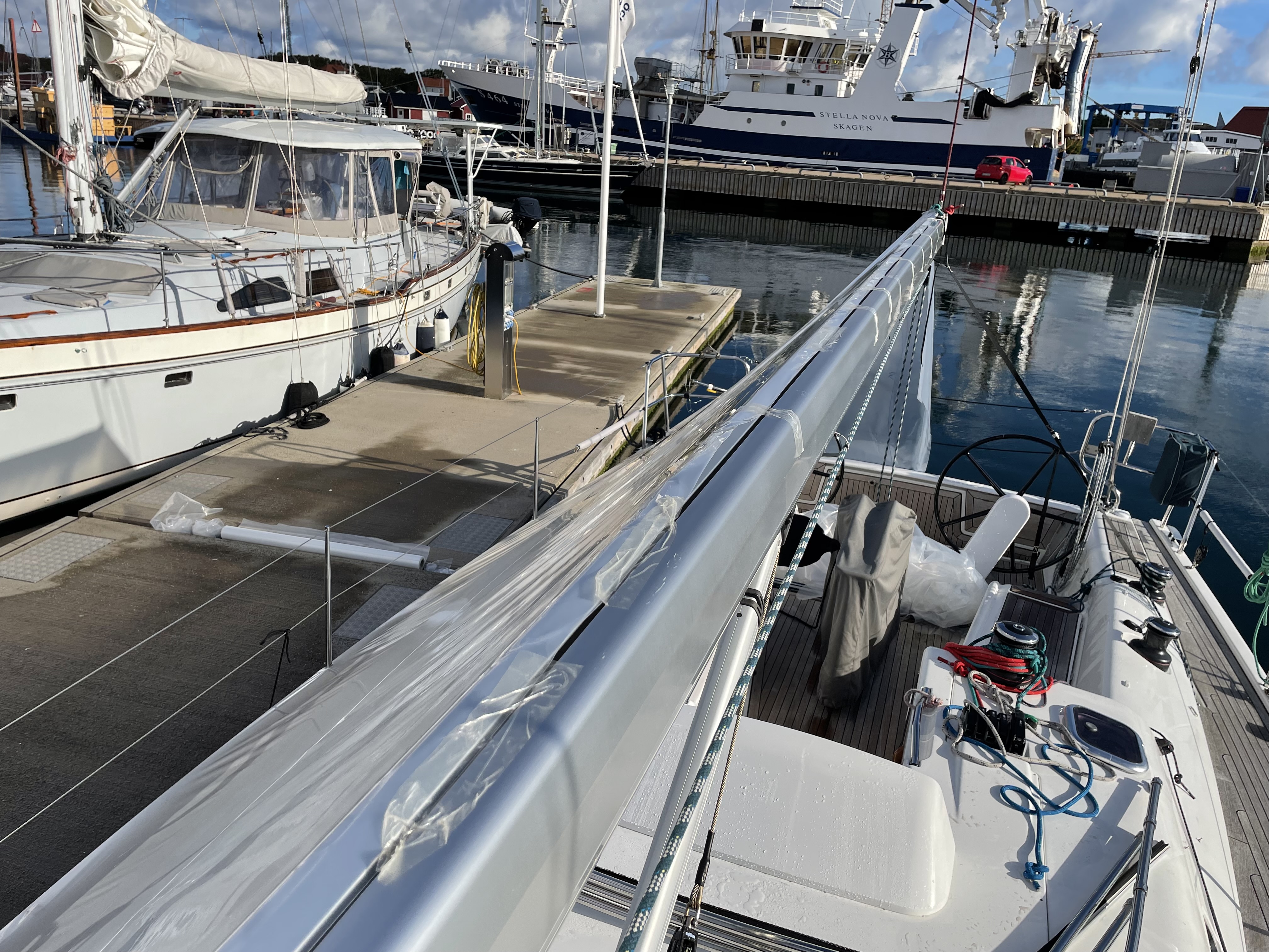 mallning vintertäckning segelbåt