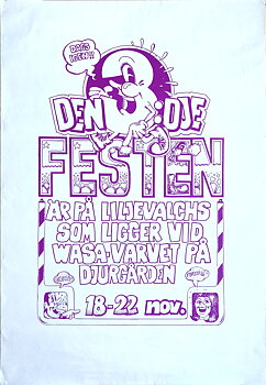 Den 3:dje festen – Liljevalchs - Stockholm 18-22 Nov Konsertaffisch (1970)