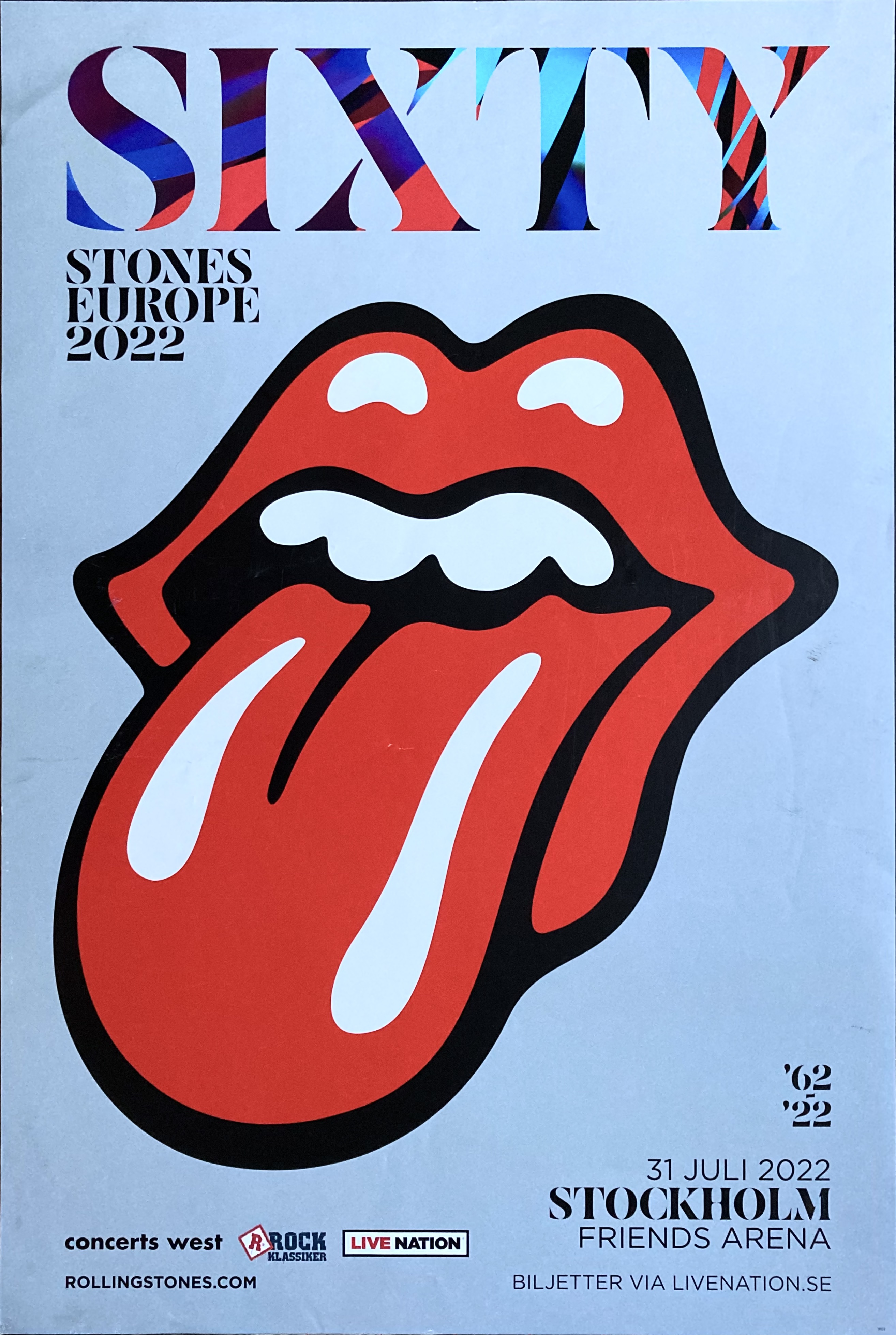 THE ROLLING STONES - Stockholm  31 Jul Konsertaffisch (2022) 
