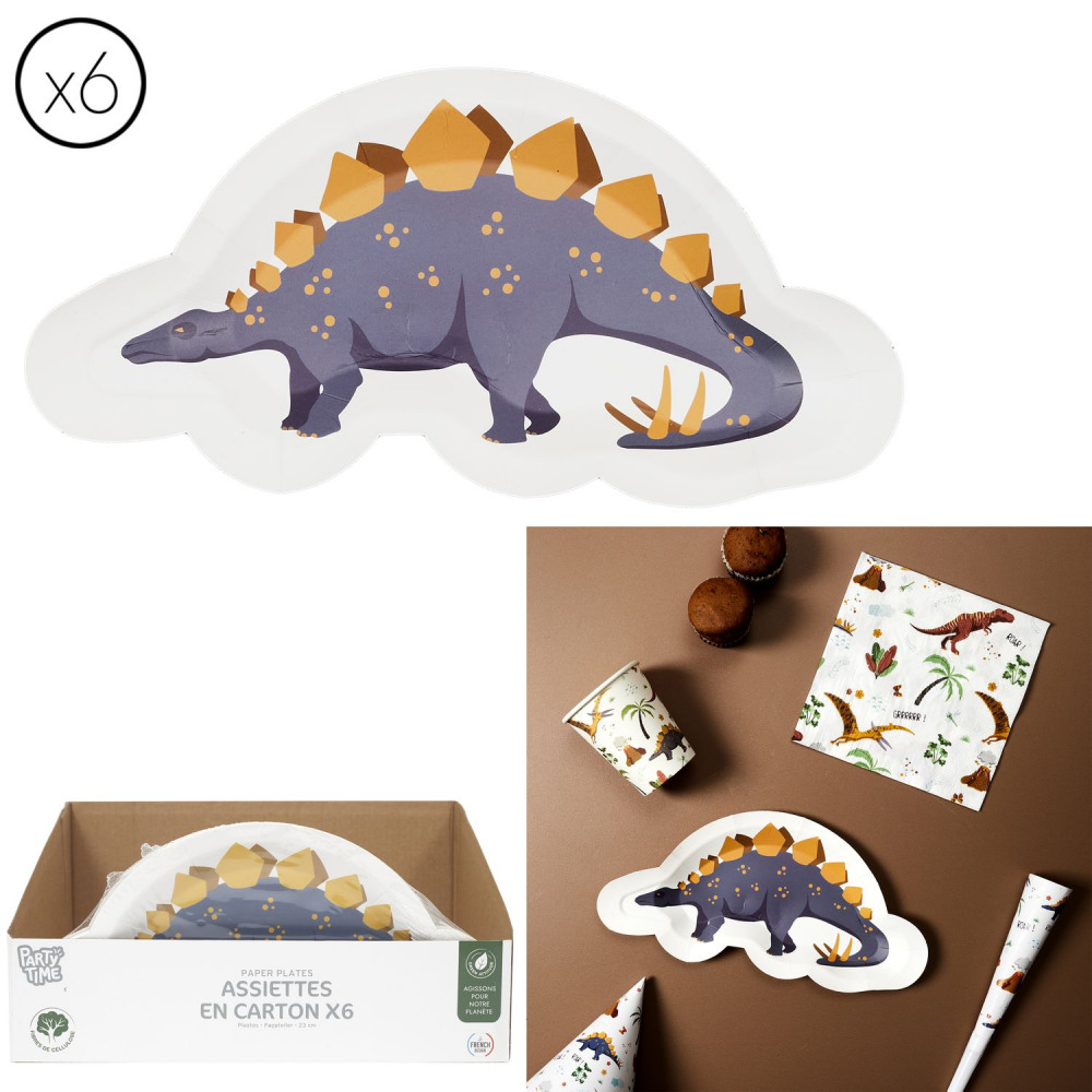 dinosarie papperstallrik 6st