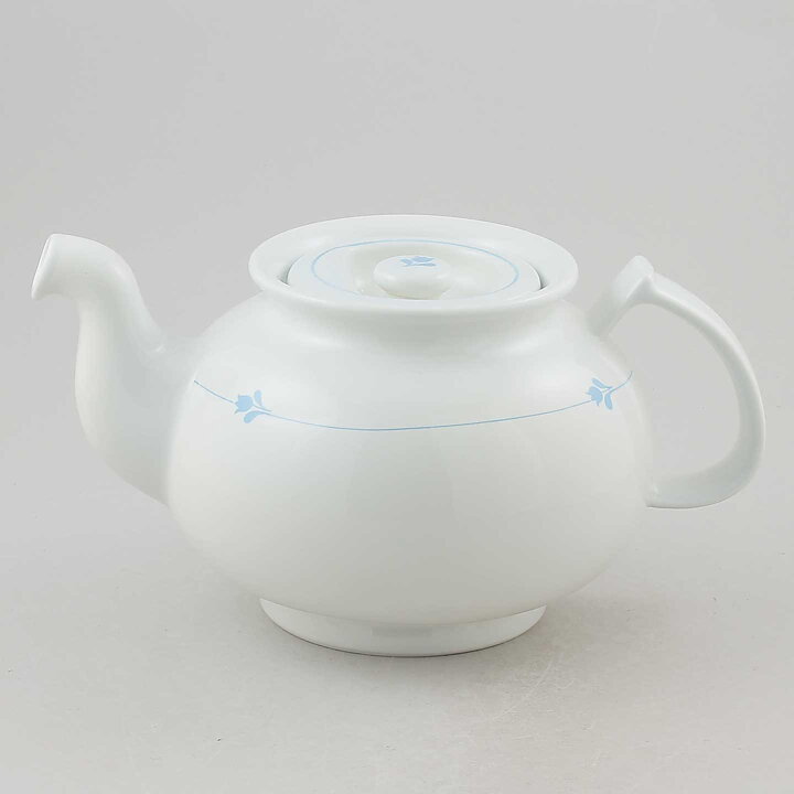 Karin Björquist (Bell 1980) Swelling Teapot with Blue Flower Decor