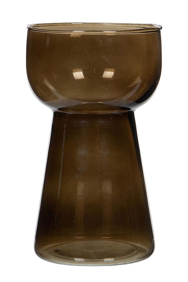 Hyacinth vase - Onion vase - Glass vase - Brown-green - 4