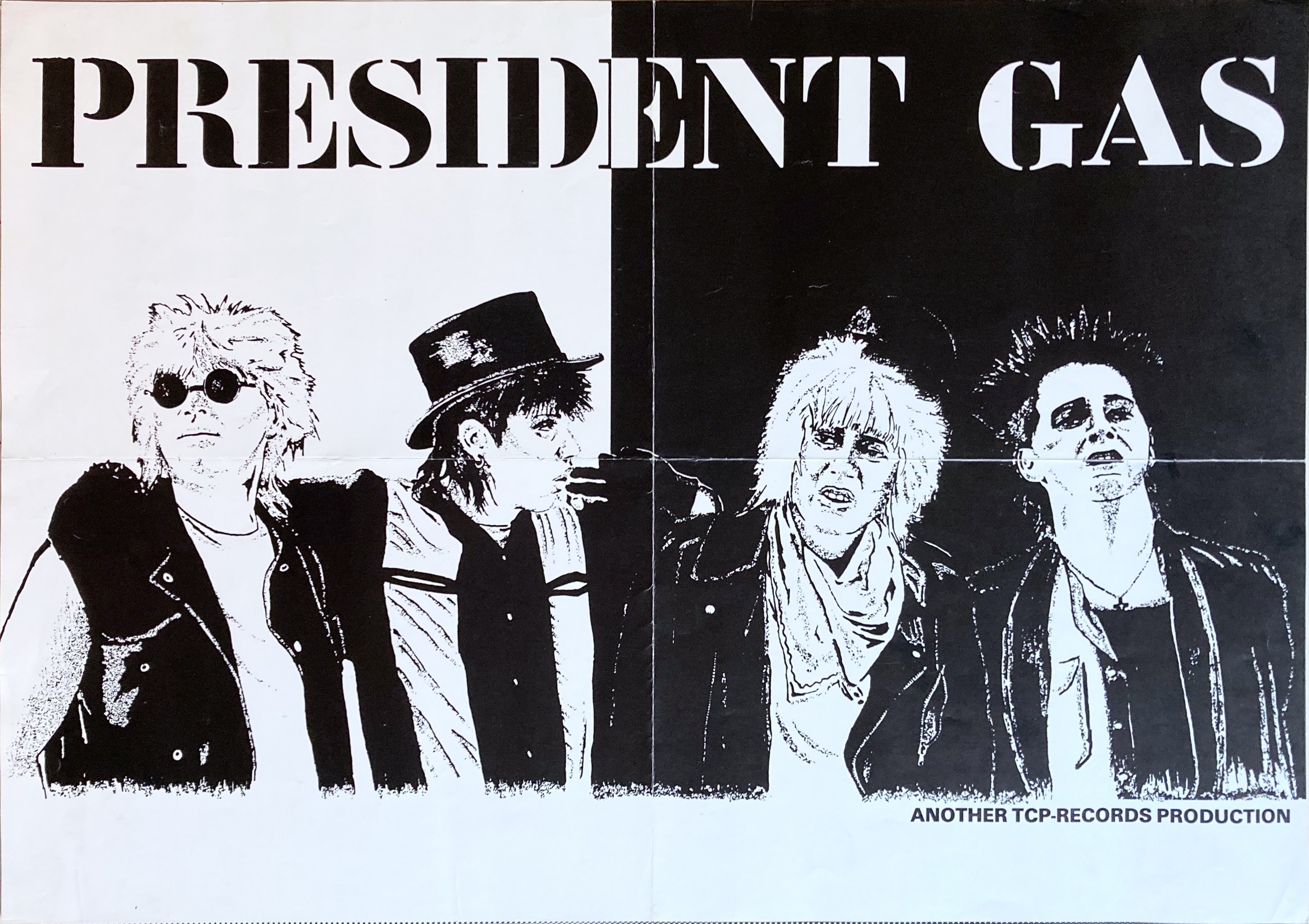 PRESIDENT GAS - Swedish / Scandinavian TOUR poster (1986) 