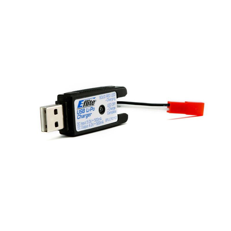 E-flite 1S USB Li-Po Charger, 500mA, JST: 180 QX HD