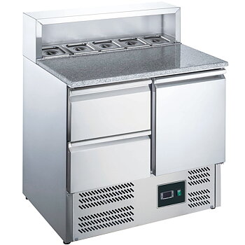 Pizza counter with 1 door + 2 drawers