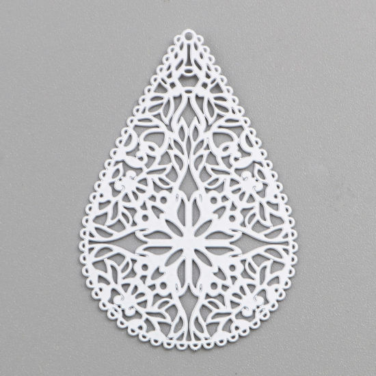 Berlock -  Droppe Filigree Spets, Vit