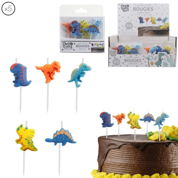 Tårtljus dinosaurie 5-pack