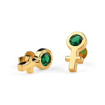 SIGRÉN Future Is Female Golden Jade örhänge