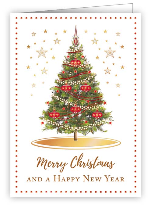 Golden Xmas and New Year, Greeting Card