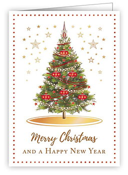Golden Xmas and New Year, Greeting Card