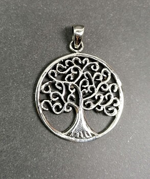 Livets träd  I  Äkta Silver -  Swirly branches