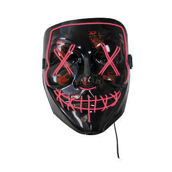 Halloweenmask Svart/röd Ledmask