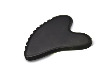 Guasha Massage Verktyg  -   "Heart with teeth"   - Svart Obsidian