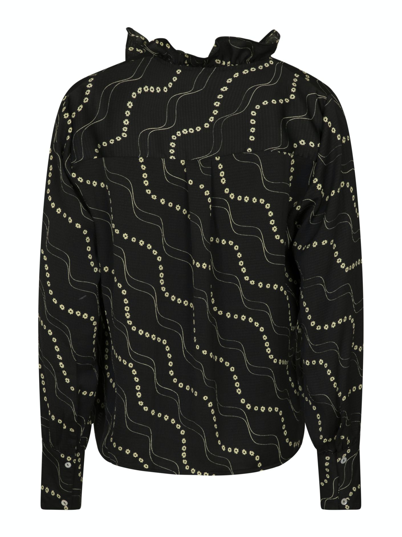 Neo Noir Baxter Flower Stripe Shirt, Black - 4