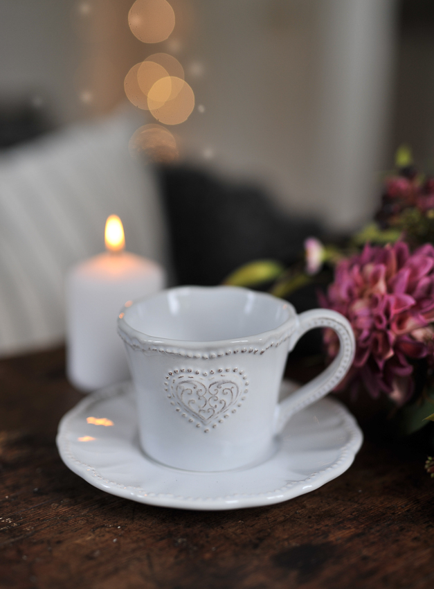 Cup with saucer - Heart