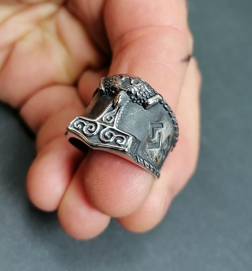 Viking Tors hammare Ring i Rostfritt stål  - 3