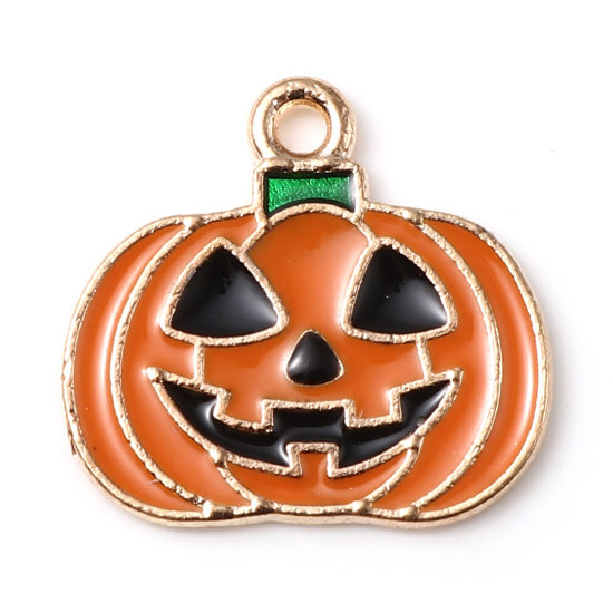 Charm   Enameld pumpkin halloween