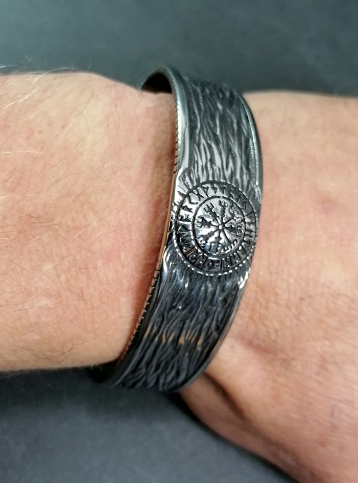 Vägvisare / Vegvísir  Stål Armband  - 2