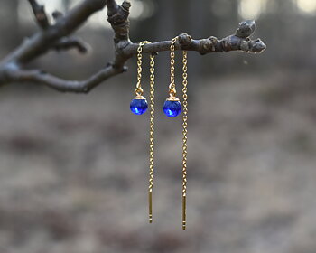 SVALÖ MIDNIGHT - blue earrings chain gold plated