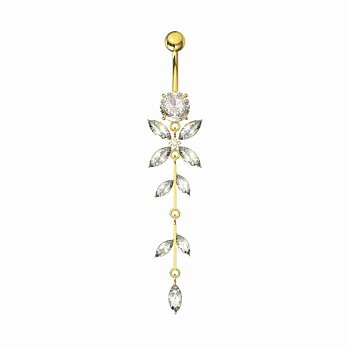 Navelpiercing - vackert hänge med kristaller - 18K guld