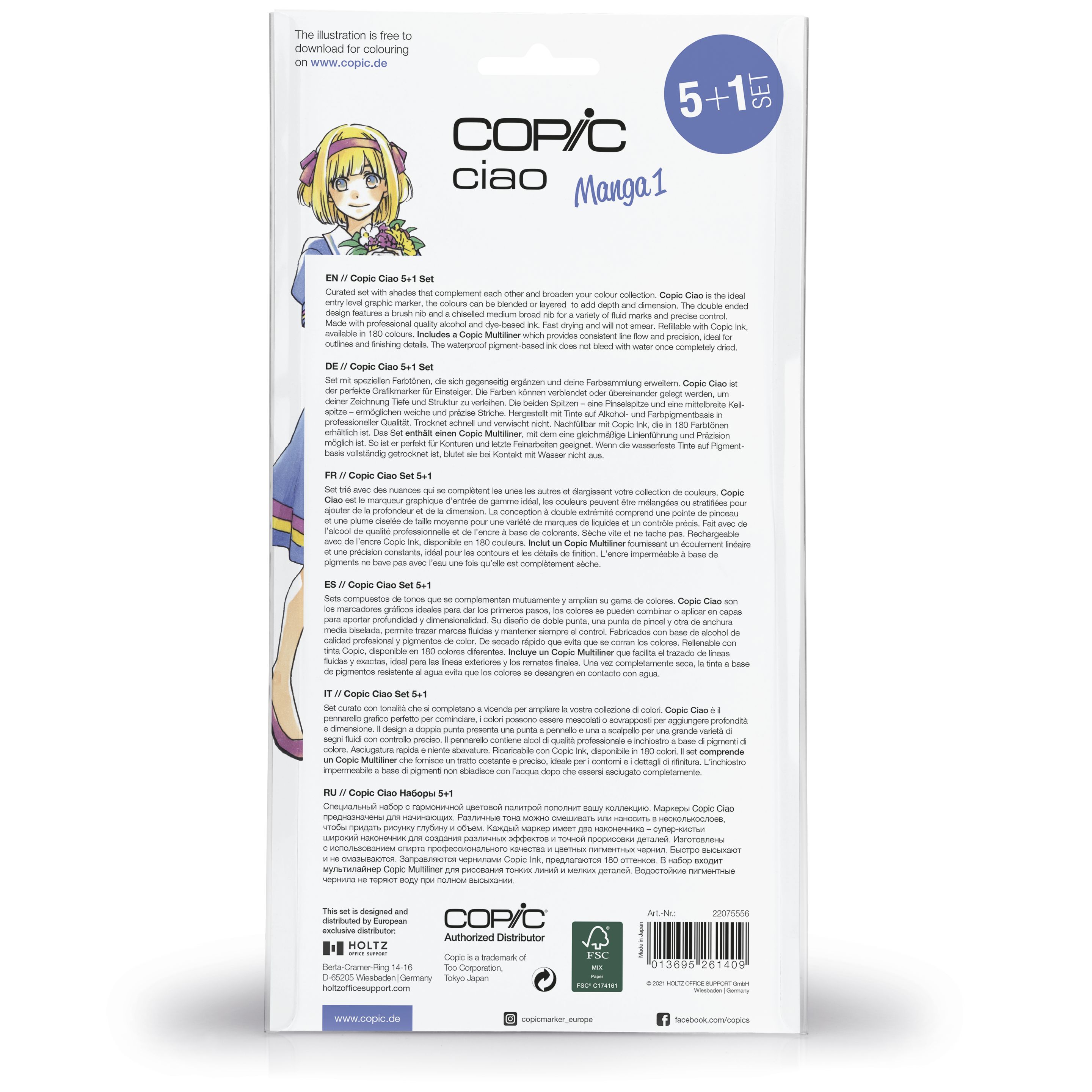 Copic Ciao "5+1"-Set Manga 1 - 5