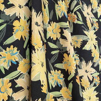 STUV - 0,50 m. Viscose, vävd -  Gulblomster