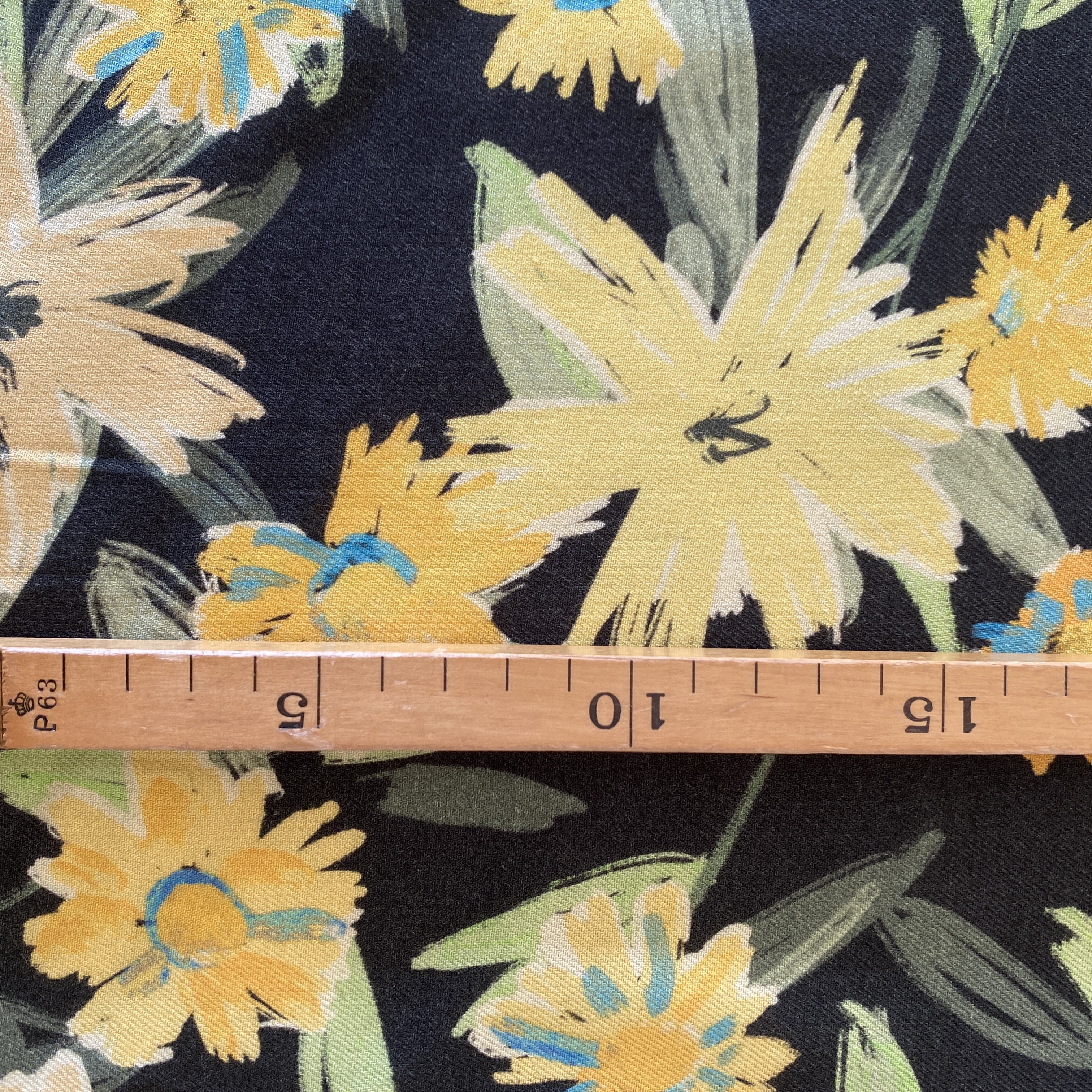 STUV - 0,50 m. Viscose, vävd -  Gulblomster - 5