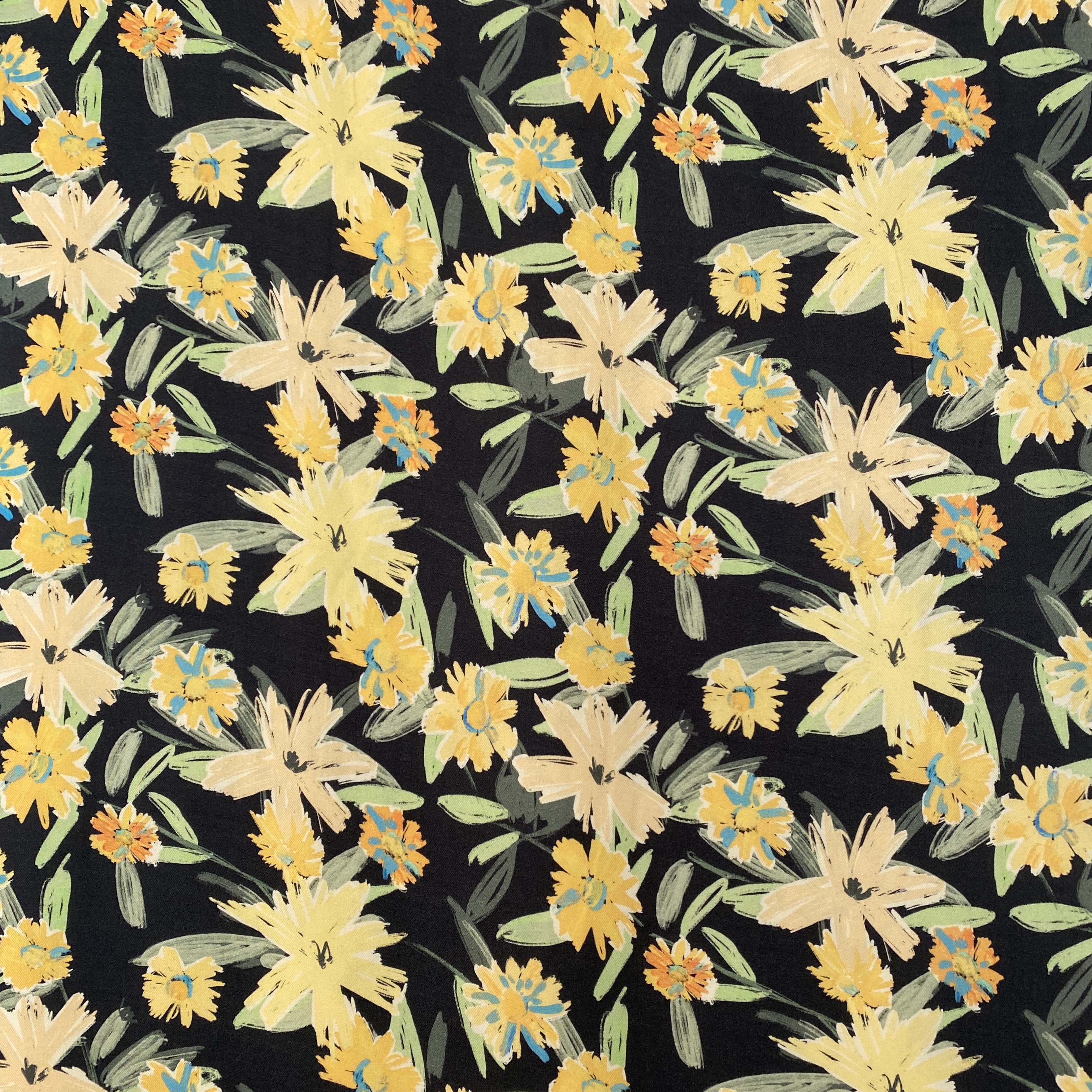 STUV - 0,50 m. Viscose, vävd -  Gulblomster - 2