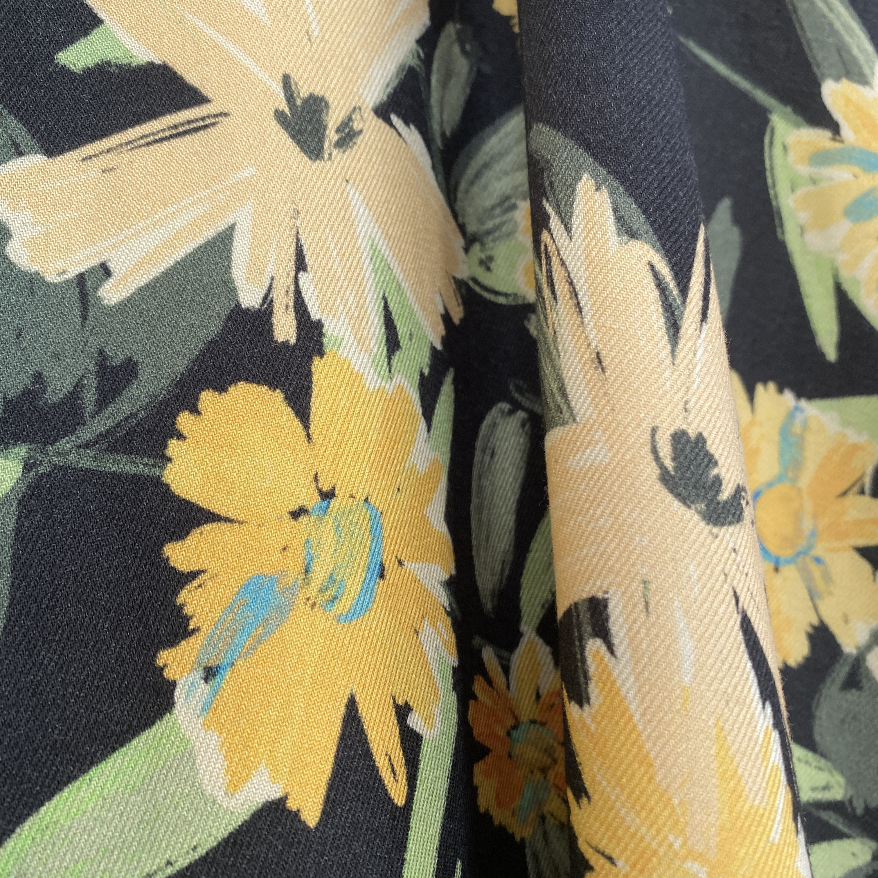 STUV - 0,50 m. Viscose, vävd -  Gulblomster - 4