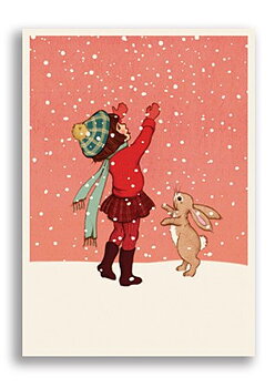 Belle & Boo : Playtime Christmas Catching snow - vykort